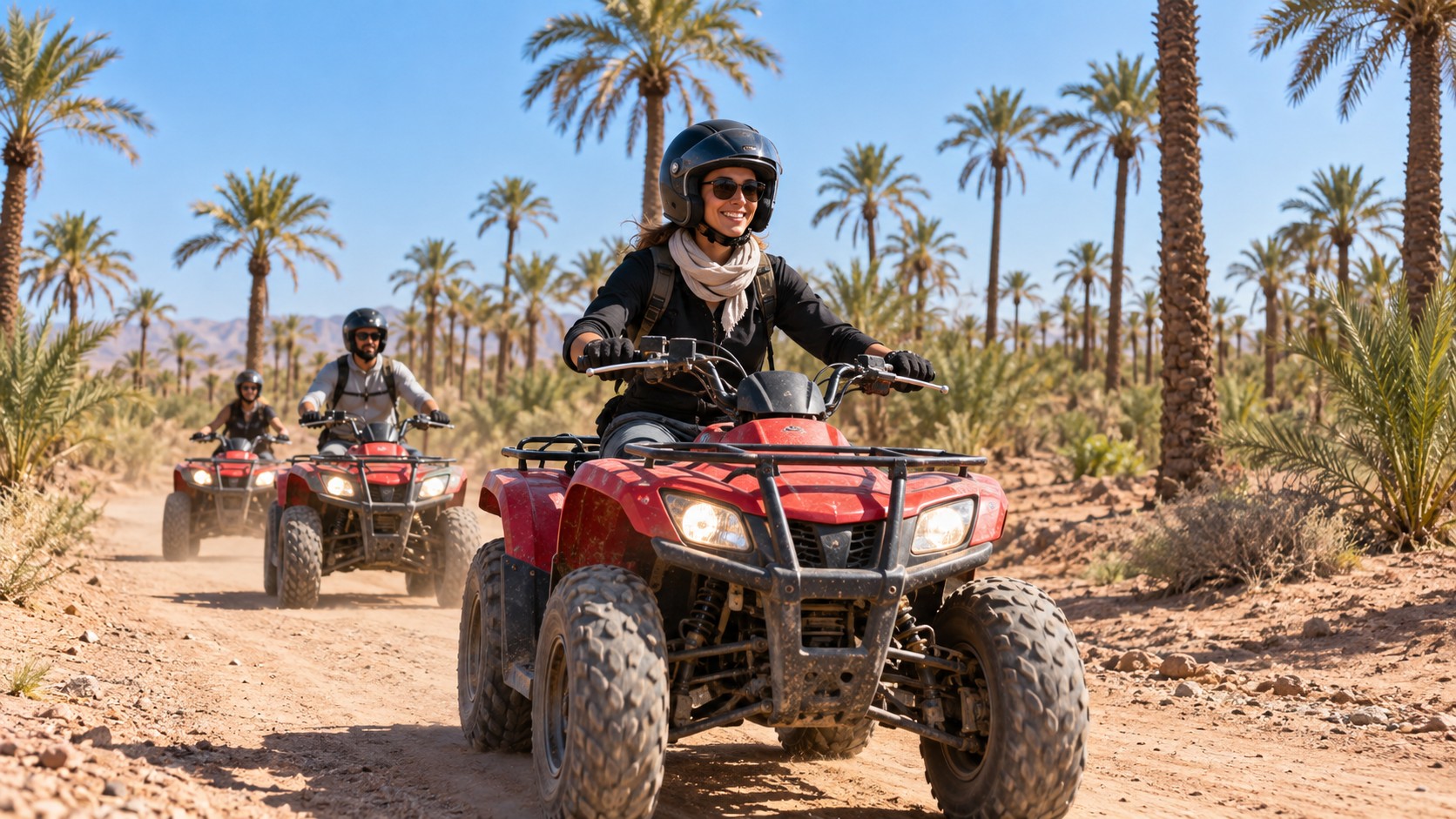 Quad bike activity among the palm groves of Marrakech Palmeraie